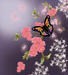 How to make a Beautiful Spring Butterfly Scenery practice